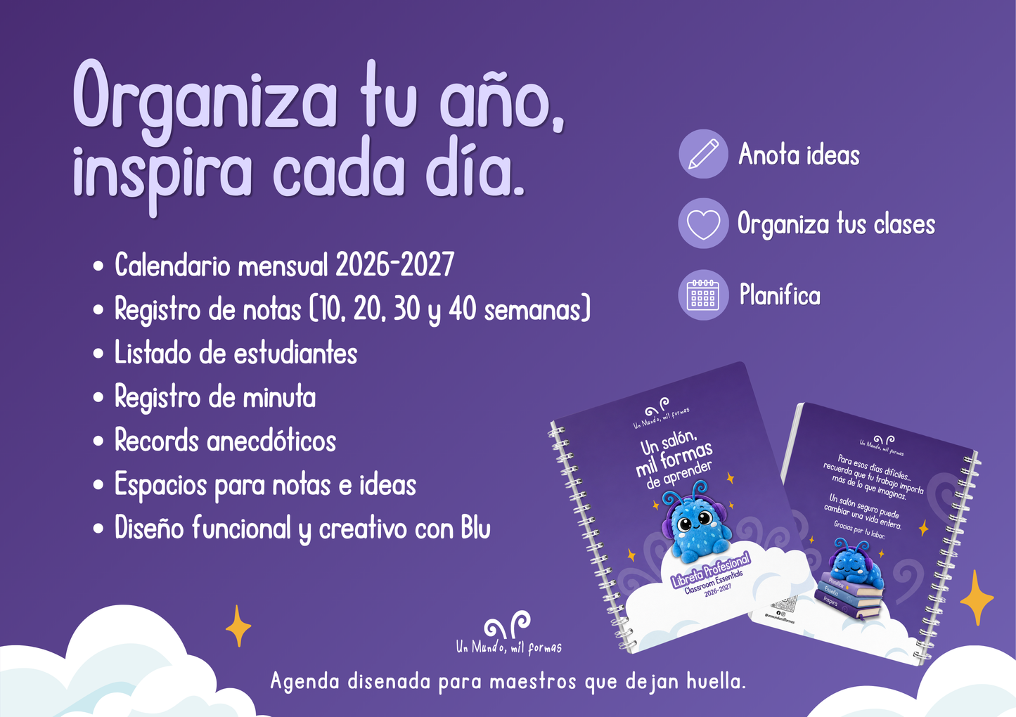 Libreta Profesional (4 clases- 1 grupo) Un Mundo, mil formas 26-27