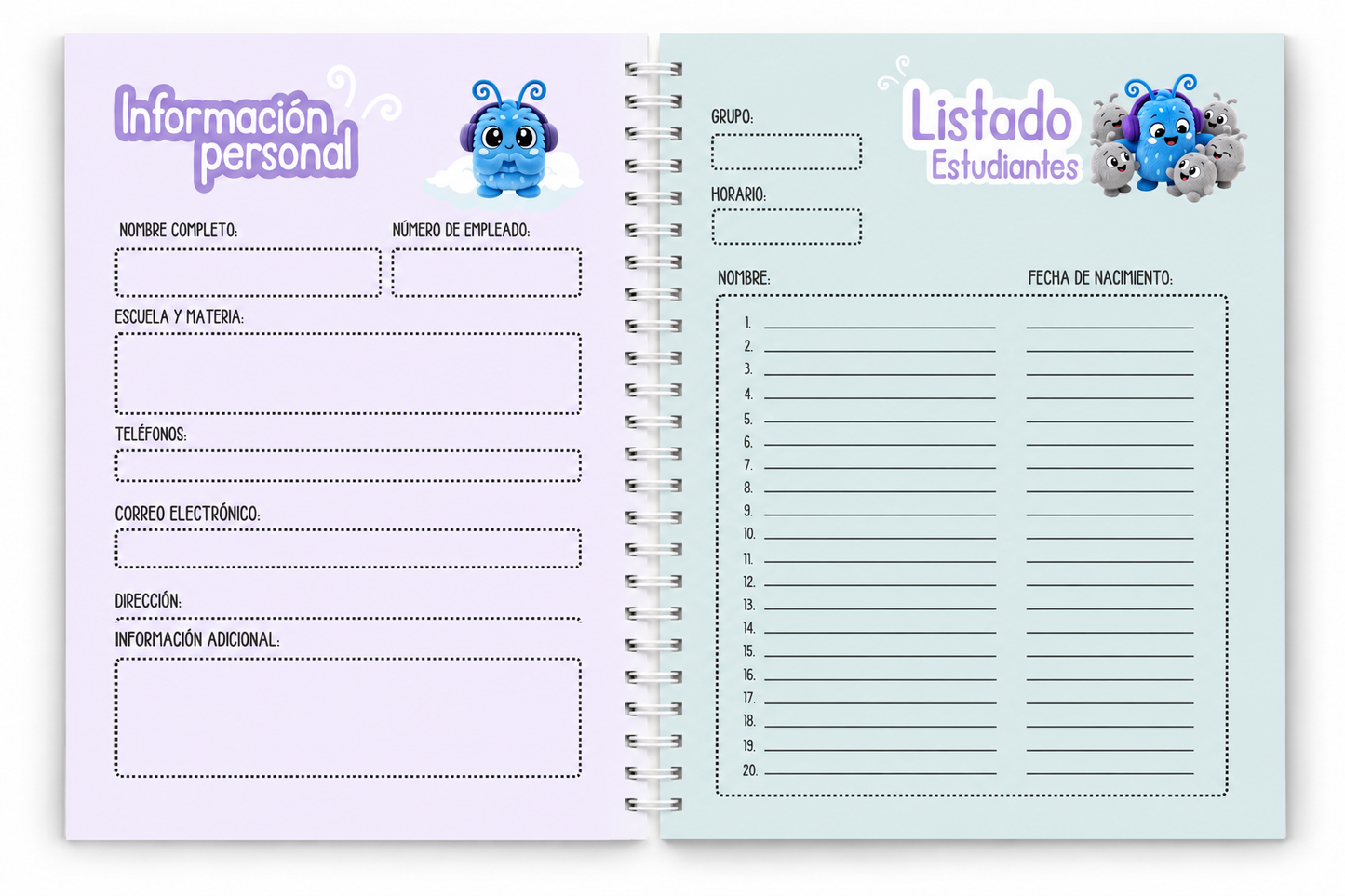 Libreta Profesional (5 clases-5 grupos) Un Mundo, mil formas 26-27