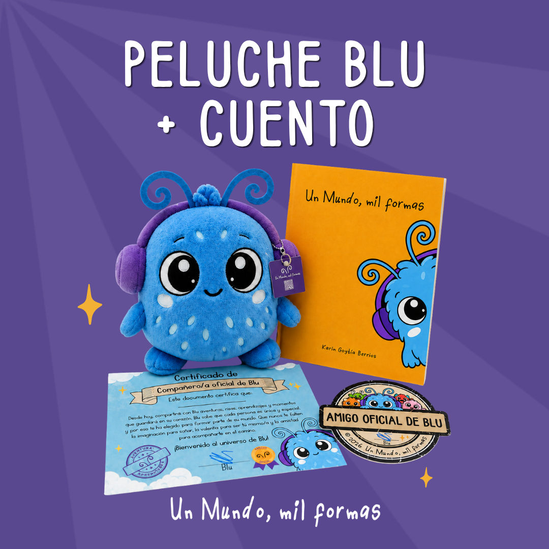 Peluche de Blu + Primer cuento de la serie